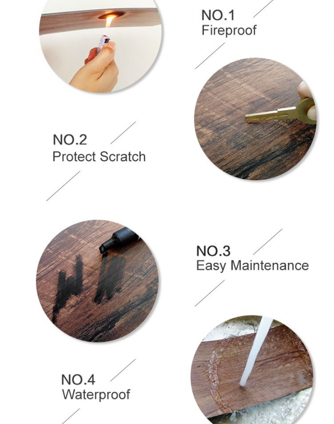 Plancia di lusso di plastica della pavimentazione delle mattonelle del vinile del PVC del grano di legno per la stanza di ballo